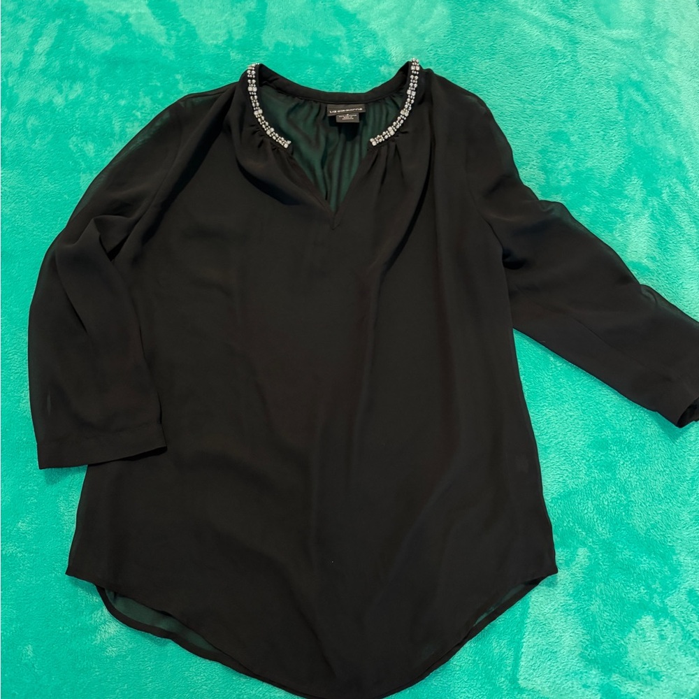 Embellished Black Women's Top